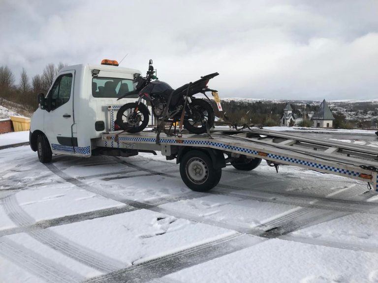 the recovery of a motorbike