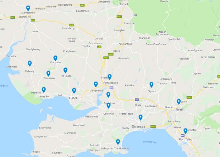 Map of the areas we cover