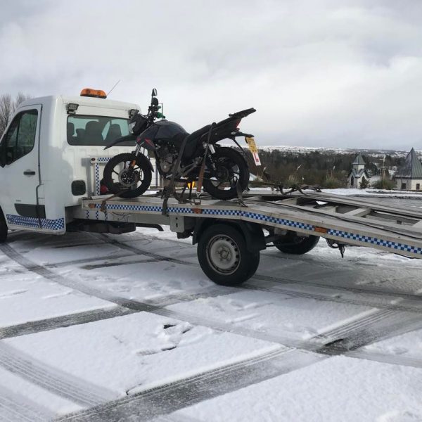 the recovery of a motorbike